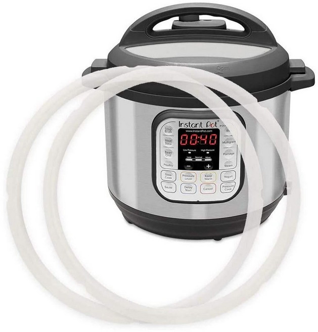 COSCOD 인스타팟용 밀봉 링 5.7L(6쿼트) 인스턴트 팟 교체용 실리콘 개스킷 씰링 2피스 실러 액세서리 부품 Insta 압력솥용 - 2팩, 투명 2팩