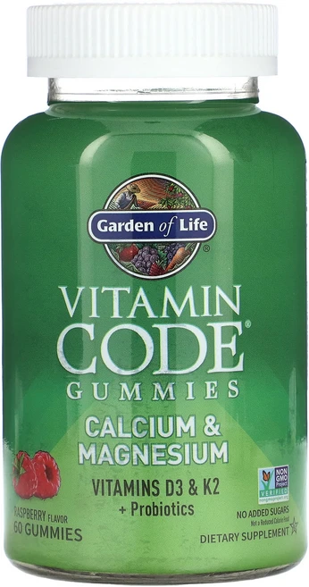 Garden of Life Vitamin Code 구미젤리 칼슘 및 마그네슘 라즈베리 맛 구미젤리 60개, GardenofLifeVitaminCode구미젤리칼슘및, 1개, 60정 - 쿠팡