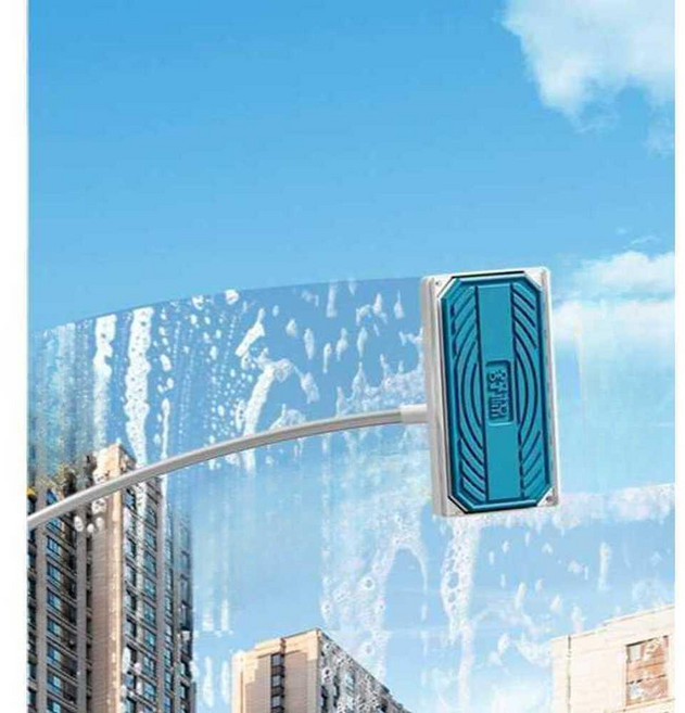 곡선형 창문 닦이 유리창 청소 베란다 고층 걸레 스퀴지 가정용, 청소용 코튼 헤드 3개 (창문 폭 130cm), 1개