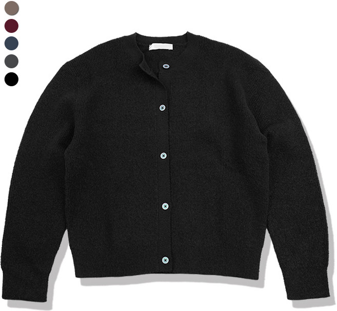 오마보이 남성용 크롭 부클 니팅 가디건