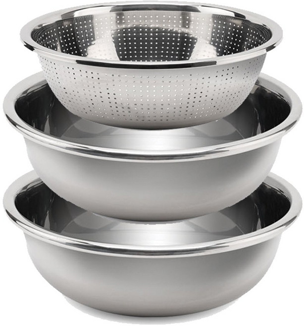 엘투리버스 스텐 믹싱볼 타공채반 3종 세트 MT-4039, 믹싱볼 40cm+믹싱볼 40cm+타공채반 39cm, 1개