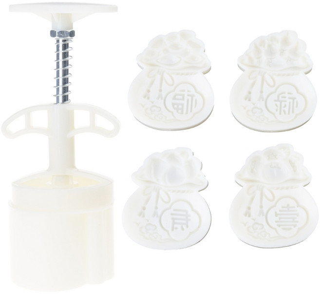 페이스트리 쿠키와 만두 플라스틱 주방 도구를 굽는 50g 75g 더블 캐비티가 포함된 2/4피스 월케이크 몰드 세트, 75g of blessings fo