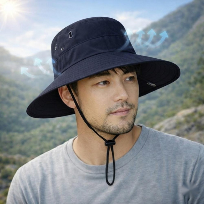 모어픽 가볍고 시원한 등산 낚시 모자, 네이비