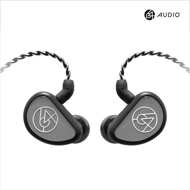 64오디오 유니버셜 이어폰, Asprire 1, Black + Silver - 쿠팡