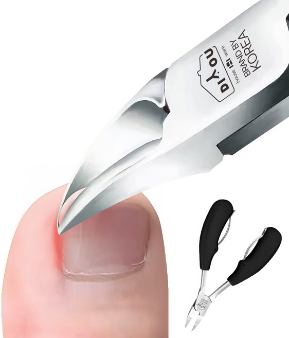 디유 두꺼운 스테인레스 파고든 내성 발톱깎이 손톱깎이, 1개, 블랙