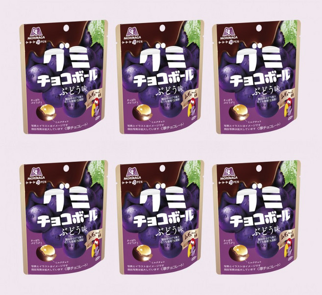 모리나가 구미 초코볼 포도맛, 47g, 6개