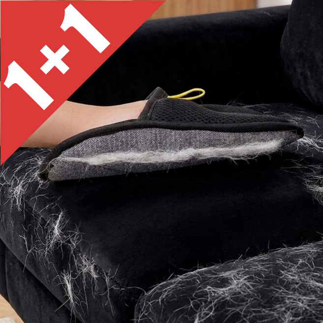 아늬랑 고양이 강아지 털 제거 청소 장갑 브러쉬 빗, 블랙, 2개