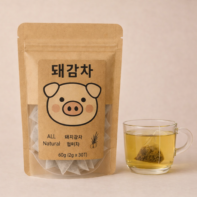 티블 맛있는 돼지감자차 돼감차 현미차 삼각티백 데일리차, 1개, 30개입, 60g