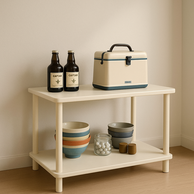 별빛 오월날 다용도 수납 선반 조립식 진열장, 2단, 화이트