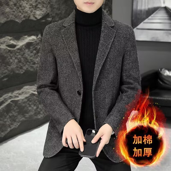 男士西裝 加厚毛呢大碼外套