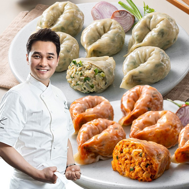 스마일유통 에드워드권 홈셰프 얇은피 고기왕 700g+김치왕 700g / 쫄깃한 얇은피 맛있는 고기만두 김치만두, 1세트, 1.4kg