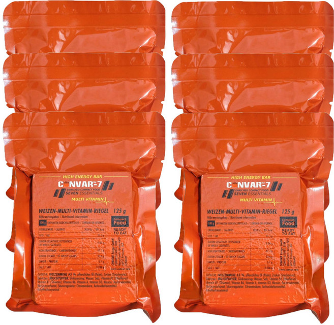 CONVAR-7 멀티비타민 비상식량 전투식량 MRE 씨레이션 등산행동식 6개, 125g