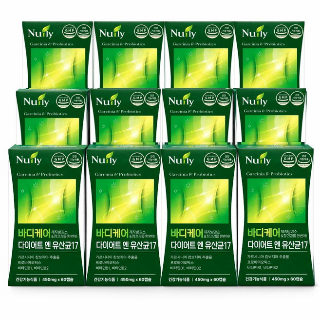 bnr17 유산균 다이어트 식약청인증 비에날씬 정품 증정 (12박스구매시) / 체지방 감소 다이어트유산균 17, 12개, 60회분