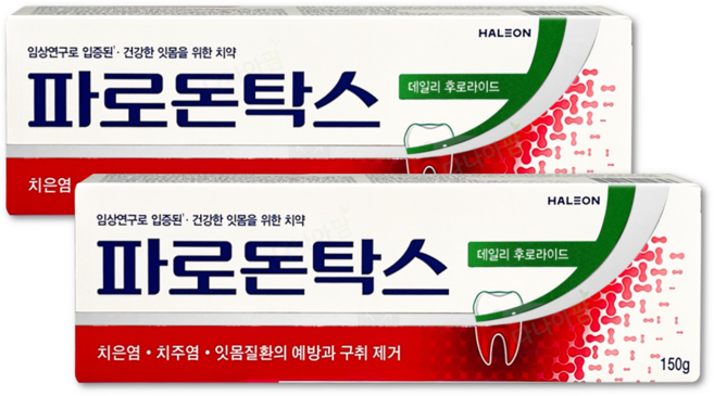 파로돈탁스 데일리 후로라이드 치약, 150g, 2개