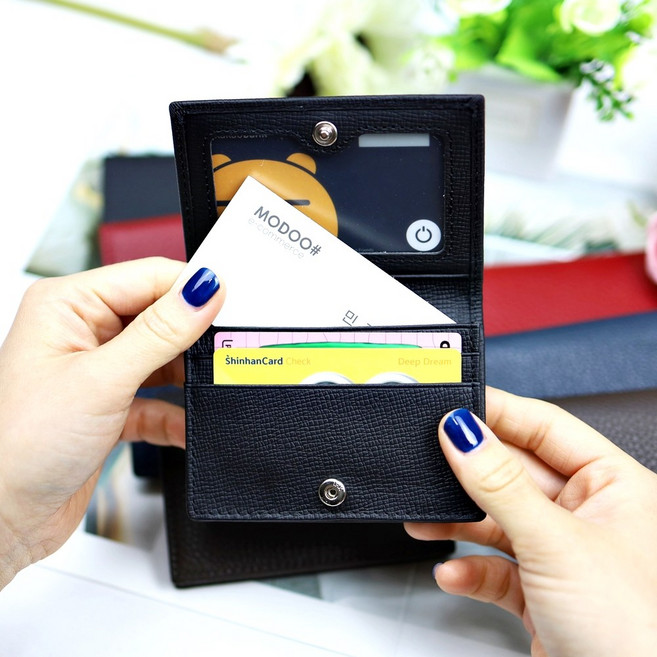 천연 소가죽 명함지갑 명함케이스 스냅형 똑딱이 카드지갑 카드홀더 MARLMS102