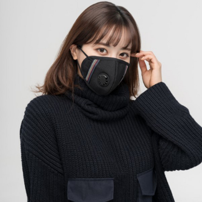 아이러브허브 KF94 시험완료 패션밸브마스크 (블랙), XL사이즈, 1개, 블랙, 1개입