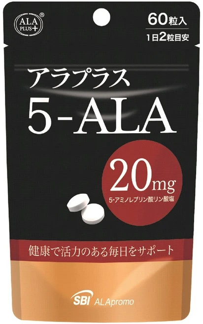 SBI 에스비아이 알라플러스5-ALA 20mg 60정 5-ALA 5-아미노레브린산 건강미용활력증진 [영양보충제], 1개 - 쿠팡