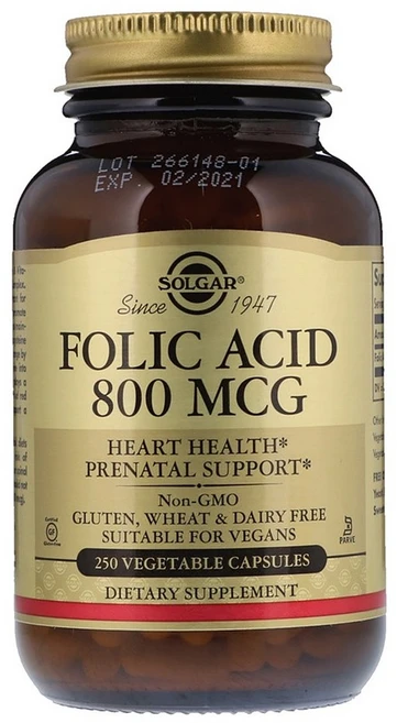 [정품 미국 배송] 솔가 엽산 1333mcg (800mcg) 250정 (캡슐) Solgar Folic Acid 250Vcaps, 1개 - 쿠팡
