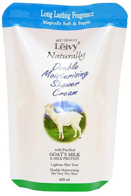 레이비 내추럴리 산양유 더블 모이스처링 샤워 크림 리필, 1개, 450ml