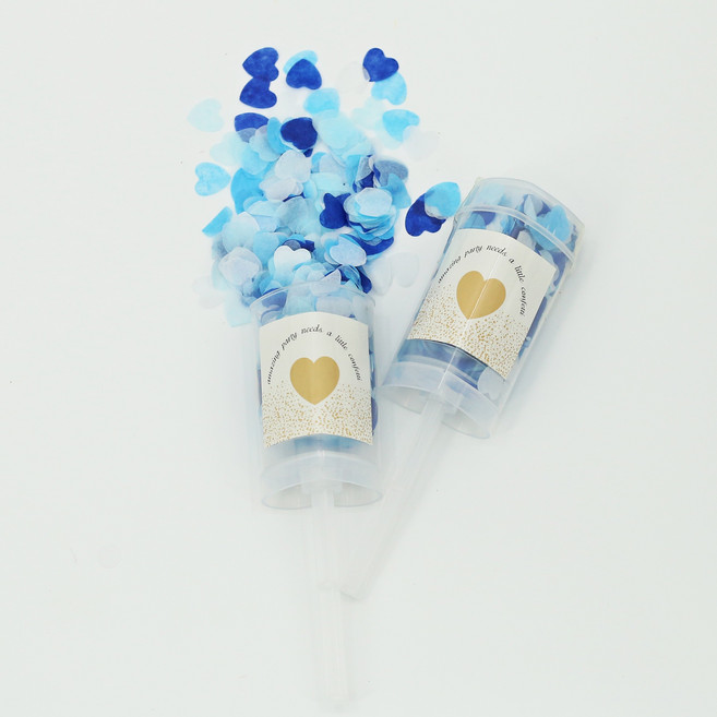 파티지엥 콘페티 컨페티 종이 결혼식 꽃가루 조화 장미 꽃잎, (팝)14.블루 하트팝-25g