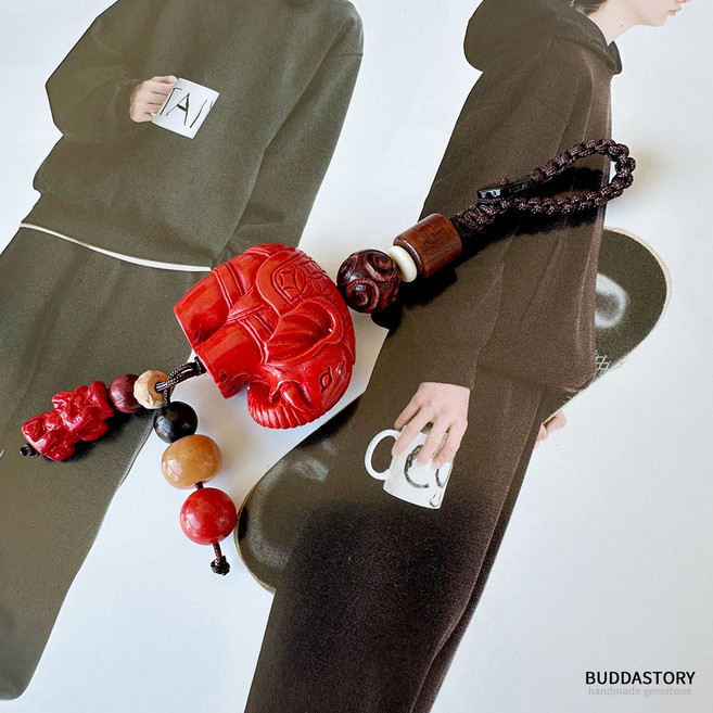 행운 복 빅 코끼리 키링 자동차키홀더 재물운 풍수 경면주사 가방참 백꾸 백팩 열쇠고리