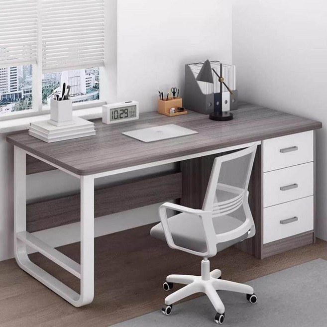 사무용책상 음식점 컬러 내측기준 서재책상 강의대 라이트 포스다이 우드 데스크 친환경책장 프론트 카운터테이블, 업그레이드형 단일테이블 모란디그레이140cm