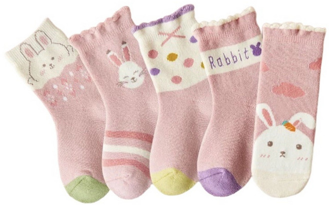 萱寶媽咪baby童裝館 韓版兒童：男童毛圈加厚襪子女童復古小玫瑰保暖中長筒襪