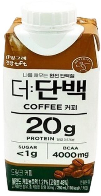 빙그레 더단백 드링크 프로틴 커피 250ml 18개