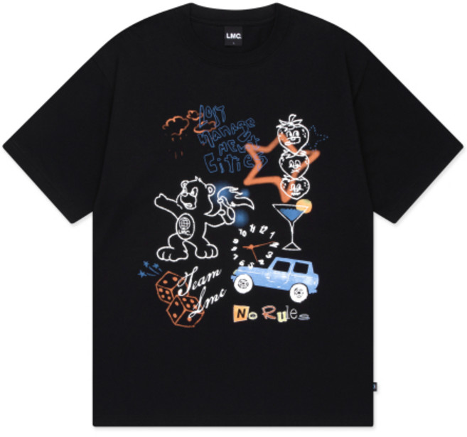 엘엠씨 LMC DOODLE COLLAGE TEE black 0LM45STS502BLK