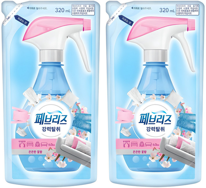 페브리즈 섬유탈취제 은은한 꽃향 리필, 320ml, 2개