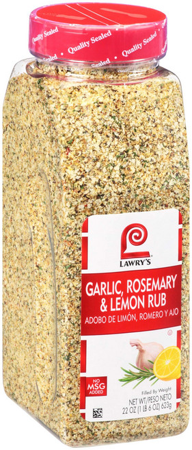 로리스 마늘 로즈마리 & 레몬 럽 22온스 Lawry's Garlic Rosemary & Lemon Rub 22 oz - One 22 Ounce Container of Ga, 1, 623g, 1개