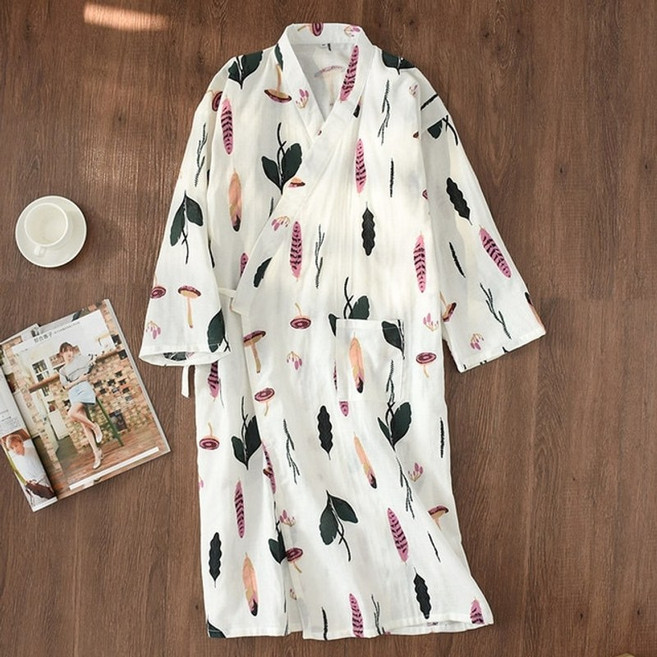 로브 가운 홈웨어원피스 로브가디건 목욕 nightdress 여성 면화 긴팔 홈 서비스 사우나 의류 여성 면화 거즈 숙녀 여성 목욕