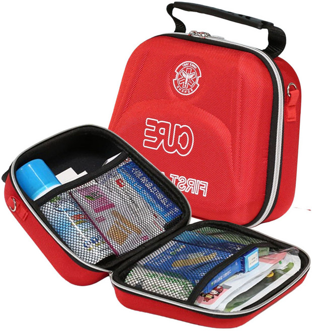 큐어메디 체온계와 상처치료연고 포함 18종구급용품 프리미엄 구급가방, 1개