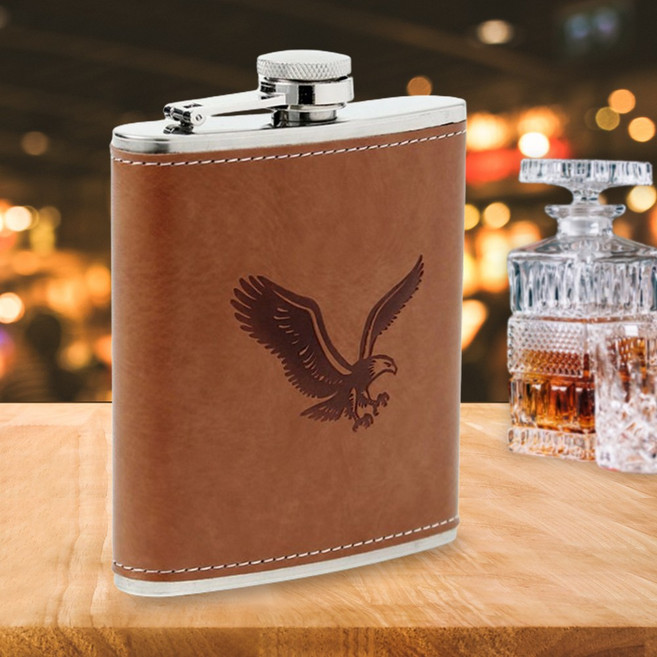 블라디 가죽 힙플라스크 (200ml), (브라운) (이글), 1개