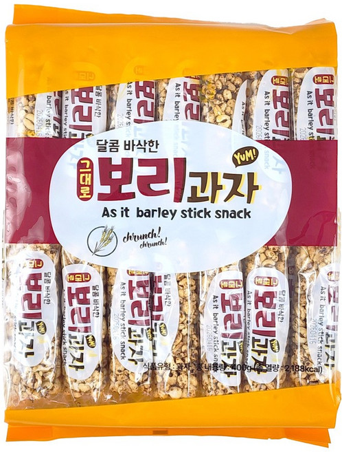 달콤 바삭한 그대로 보리과자, 3개, 400g