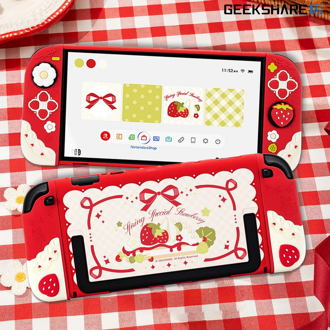 닌텐도 스위치2 케이스 긱쉐어 스트로베리 풀커버, 레드, 1개