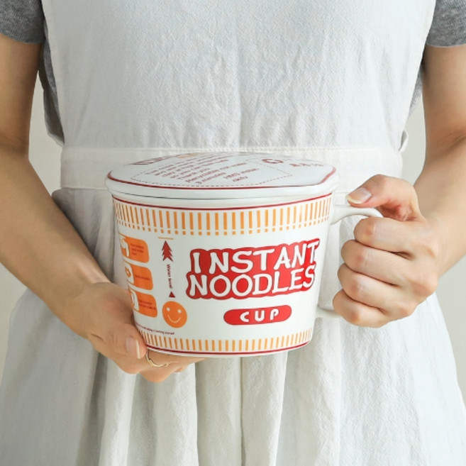 전자레인지라면용기 라면 그릇 뚜껑 도자기 즉석 용기 드로잉, 1개, wa 드로잉 라면기 (블루)