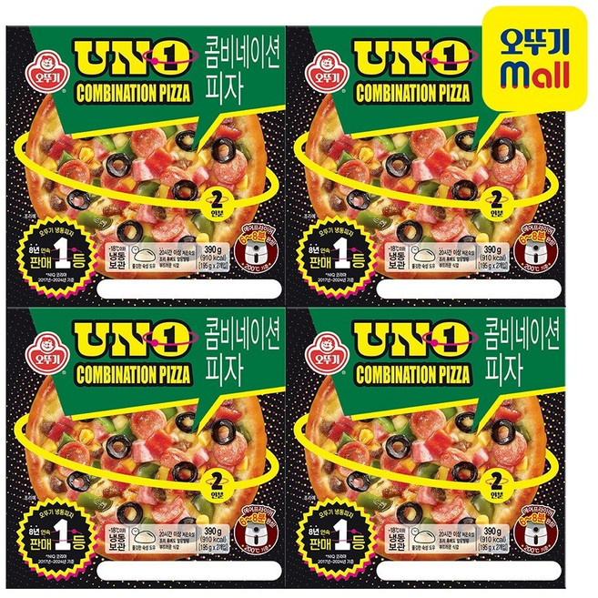 [본사직영] 오뚜기 UNO 콤비네이션 피자 2인분 390g 4개