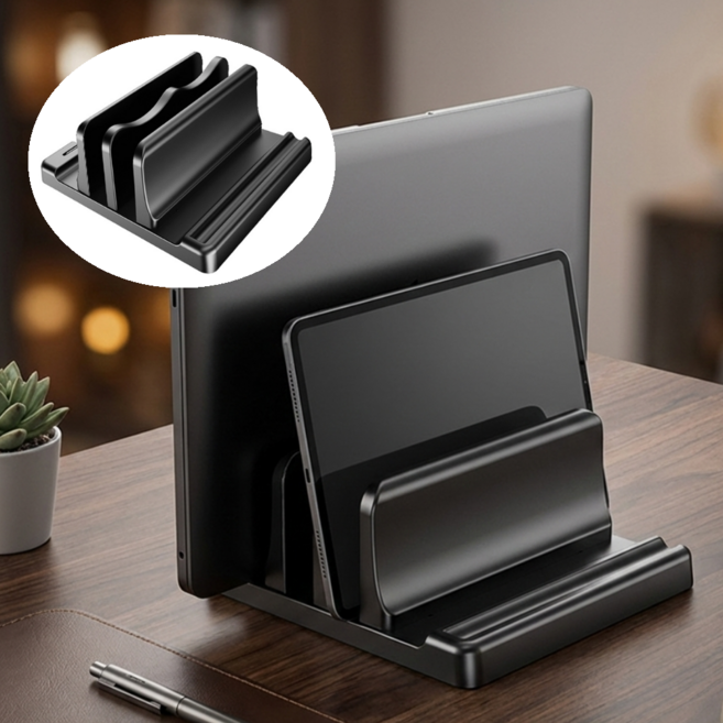 유누엔 노트북 수직거치대 클램쉘 스탠드, 1개, 블랙