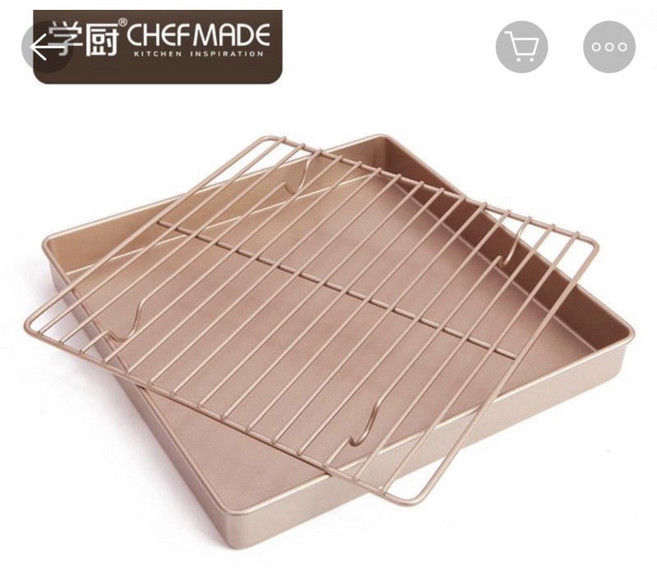 Chefmade學廚 WK9055正方形烤盤, 9055烤盤+9246網架, 1個