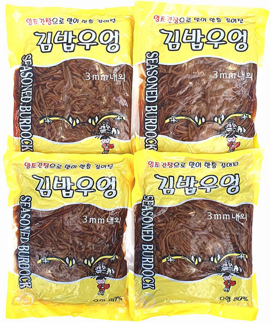 새마원 원효 우엉조림 김밥우엉 3mm 업소용, 1kg, 4개