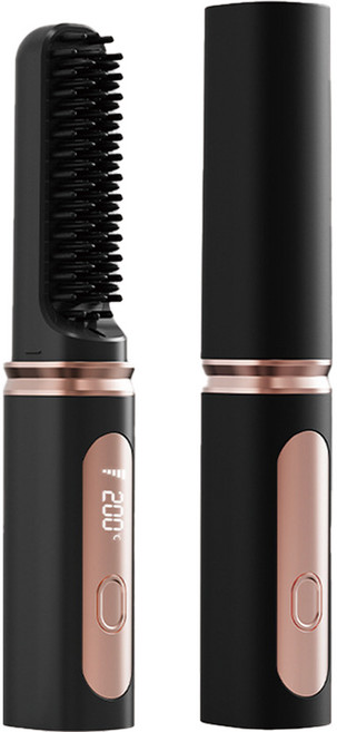 ESPERANZA 휴대용 무선고데기 뿌리 볼륨 빗, 블랙