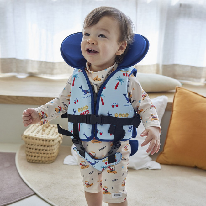 베베샤 유아동 네오플랜 수영조끼, 돌고래