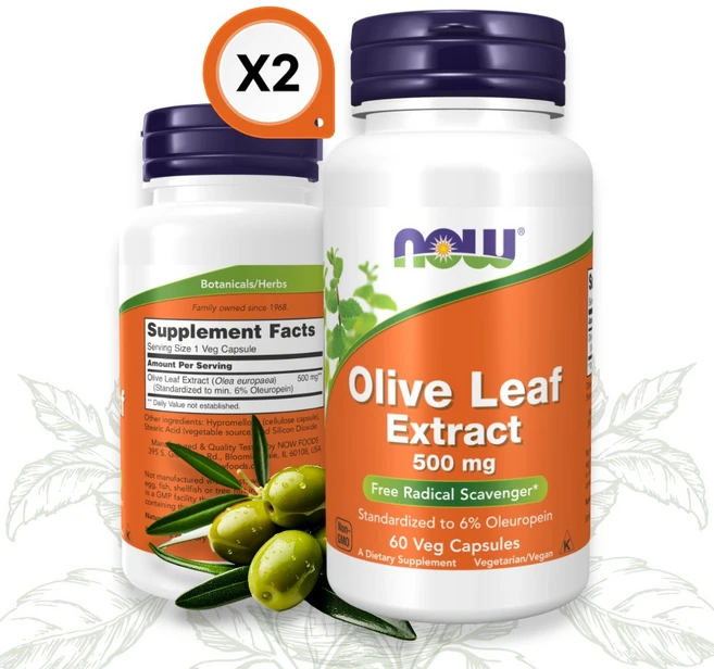 나우푸드 2개 올리브 잎 추출물 500mg 60 베지캡슐 올레우로페인 올러유러핀 올러로핀, 60정 - 쿠팡