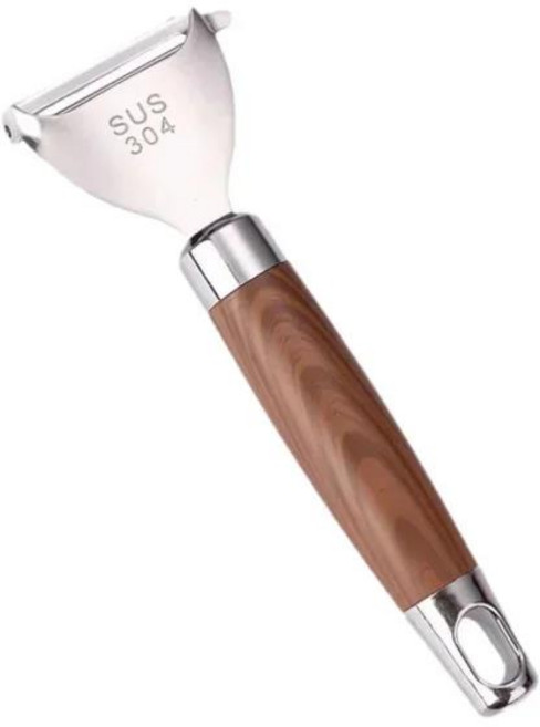 1/2Pcs 필러 다목적 스테인레스 스틸 감자 나무 손잡이 야채 강판 주방 도구 홈 가제트, 1개