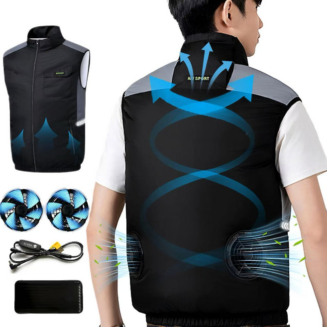 [KC인증] 아이스 선풍기 에어컨 쿨링 조끼 반사띠 여름 작업복