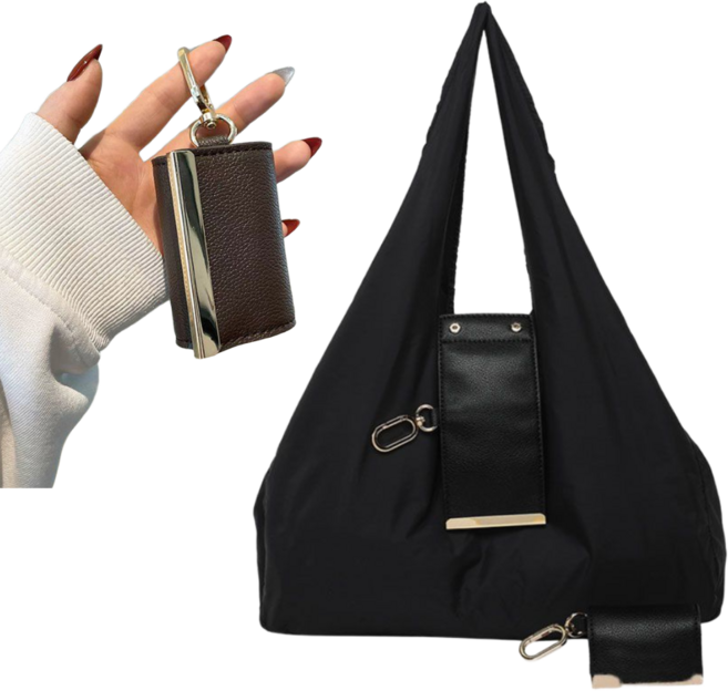 SIA37 접이식 데일리 여행 가방 장바구니 겸용 키링 폴딩백