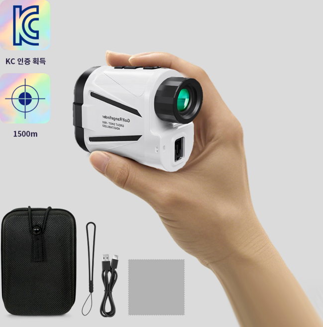 CCAGU 레이저 골프 거리 측정기+휴대용 미니 망원경+속도 전문 측정기+슬로프 기능 일체형, PF150(진주 흰색)