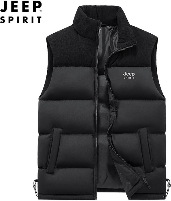 JEEP SPIRIT 지프 스피릿 가을 겨울 지퍼 캐쥬얼 아우터 캐주얼 패딩조끼 0682+양말