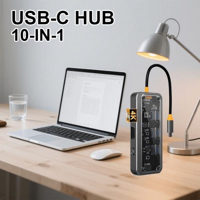 맥북 프로에어용 USB C 허브 타입 to HDMI 어댑터 썬더볼트 3 PD SD TF 카드 리더 - 호환, 02 1000 M-SW10VPRO